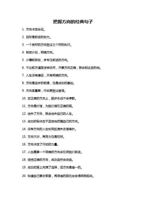 把握方向的经典句子