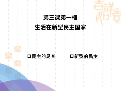 九年级道德与法治上册 《生活在新型民主国家》PPT优质课件 