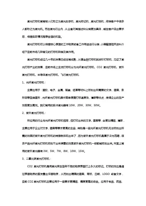 激光打标机有哪些种类【详解】