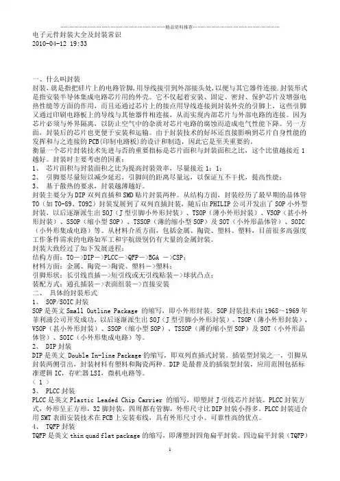 电子元件封装大全及封装常识