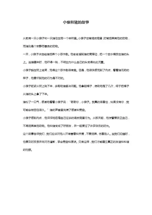 小猴和猪的故事