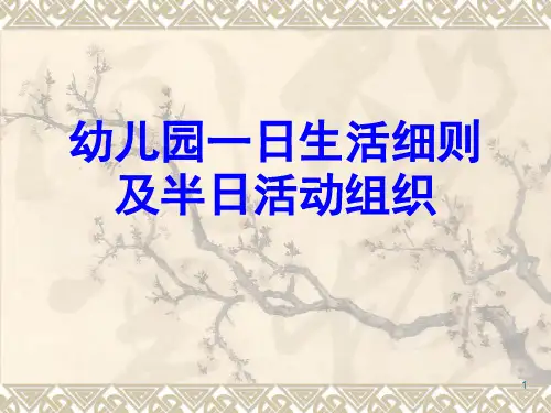 幼儿园一日生活细则及半日活动组织.(课堂PPT)