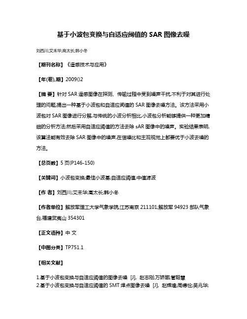 基于小波包变换与自适应阈值的SAR图像去噪