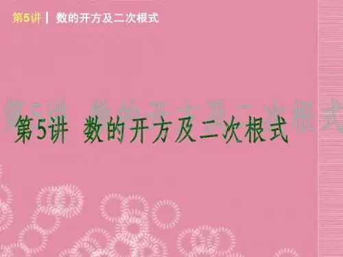 2013届中考数学考前热点冲刺《第5讲 数的开方及二次根式》课件 新人教版