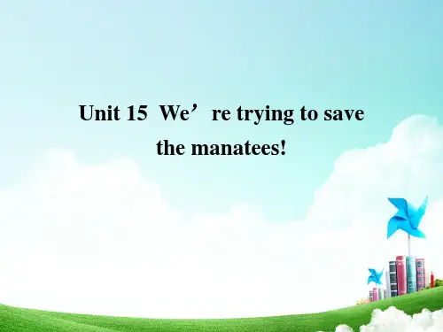 最新九年级英语Unit 15 We’re trying to save the manatees
