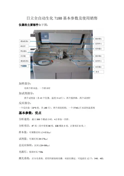 日立7180基本参数及使用销售操作使用