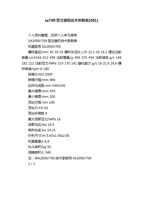 sa700型注塑机技术参数表[001]