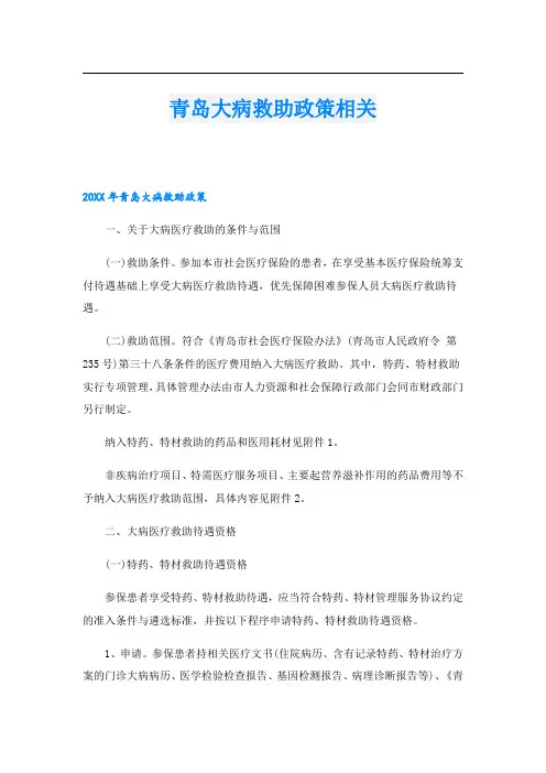 青岛大病救助政策相关