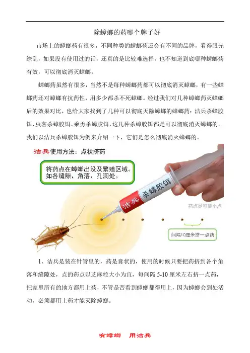除蟑螂的药哪个牌子好