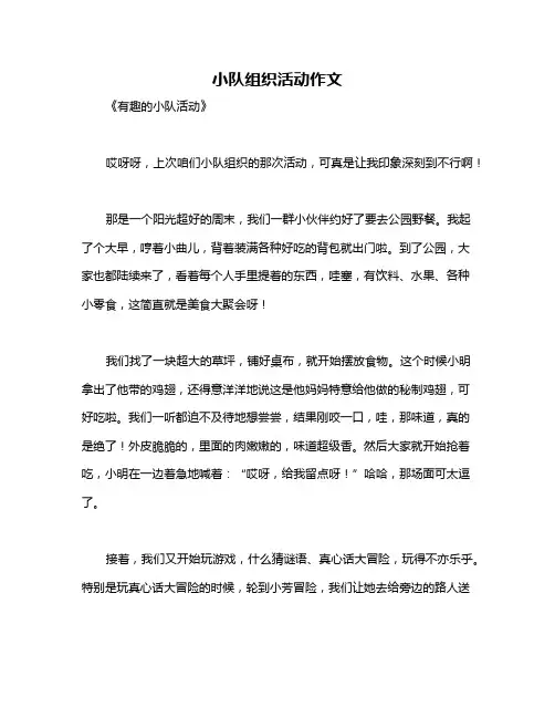 小队组织活动作文