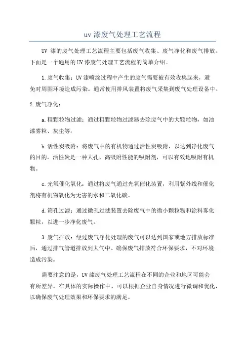 uv漆废气处理工艺流程