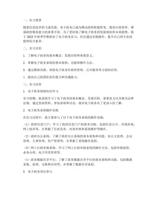 电子政务实习报告