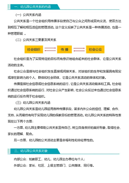 幼儿园公共关系内涵与原则