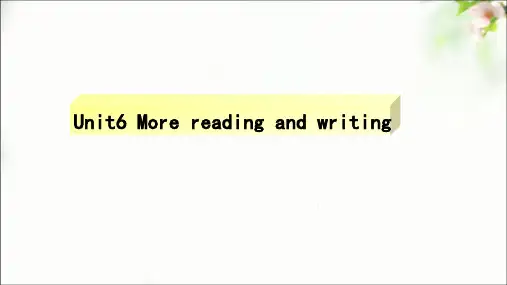 粤人版英语六年级下册Unit6FeelingFunReadingandwriting课件