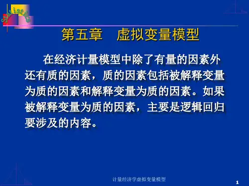 计量经济学虚拟变量模型课件