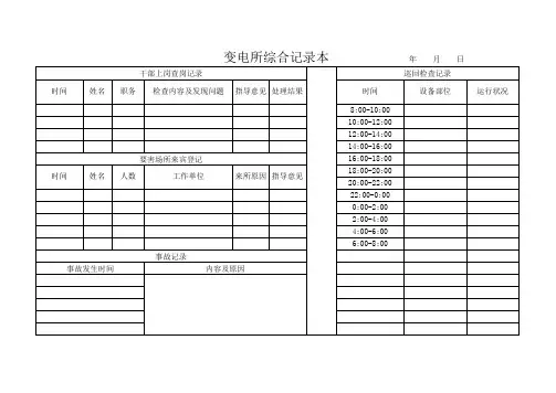 井下变电所综合记录本