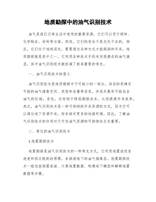 地质勘探中的油气识别技术