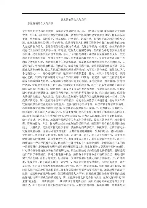 意见领袖的含义与启示