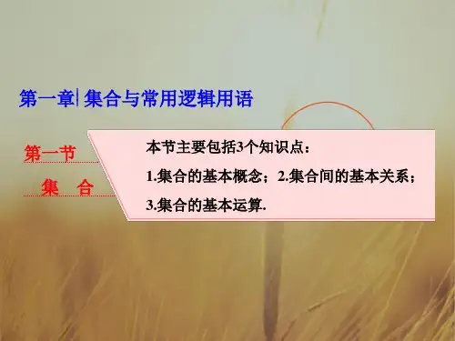 最新-2021版高考数学文理通用新课标一轮复习课件：第一章 集合与常用逻辑用语 第一节 集合 精品