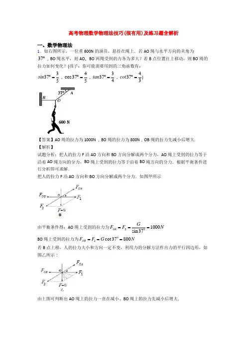 高考物理数学物理法技巧(很有用)及练习题含解析