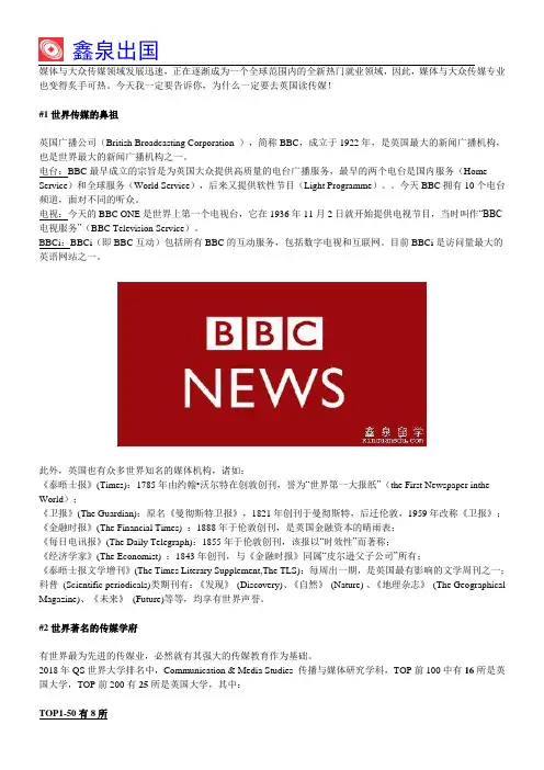 为什么一定要去英国读传媒？6个理由看到你心服口服