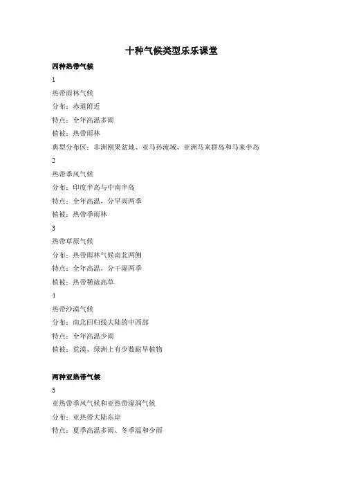 十种气候类型乐乐课堂