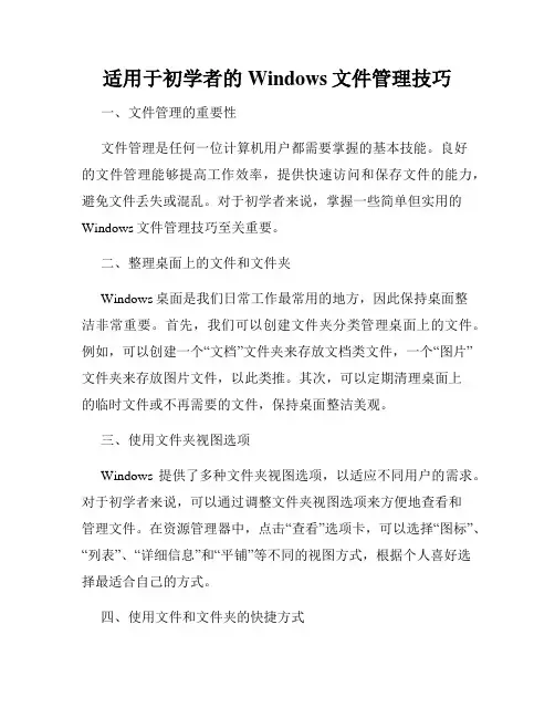 适用于初学者的Windows文件管理技巧