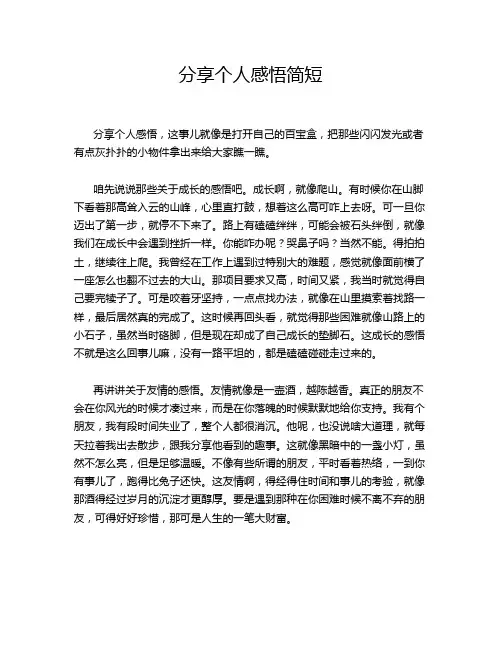 分享个人感悟简短