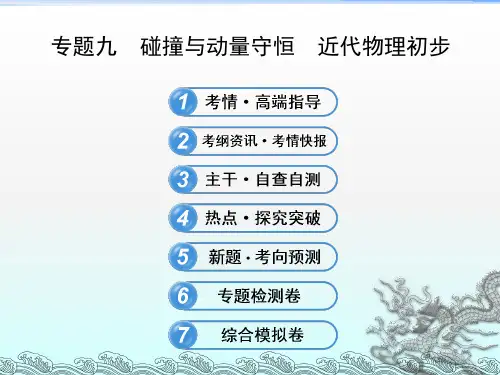 物理高考热点预测复习课件9碰撞与动量守恒近代物理初步
