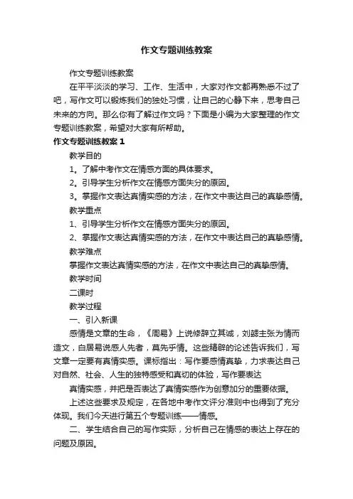 作文专题训练教案
