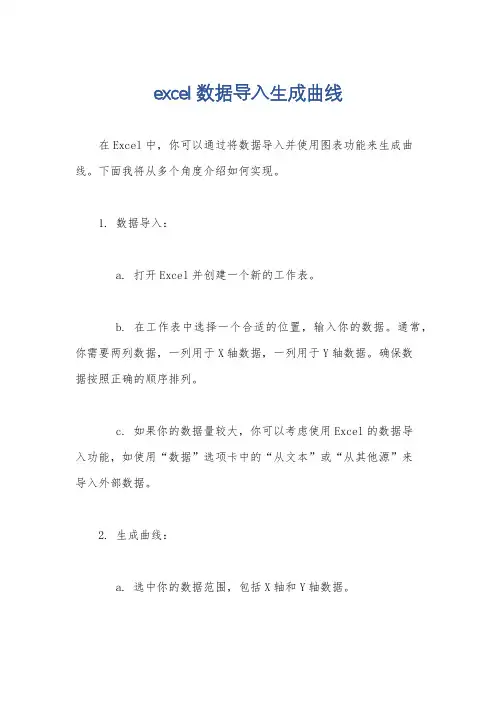 excel数据导入生成曲线