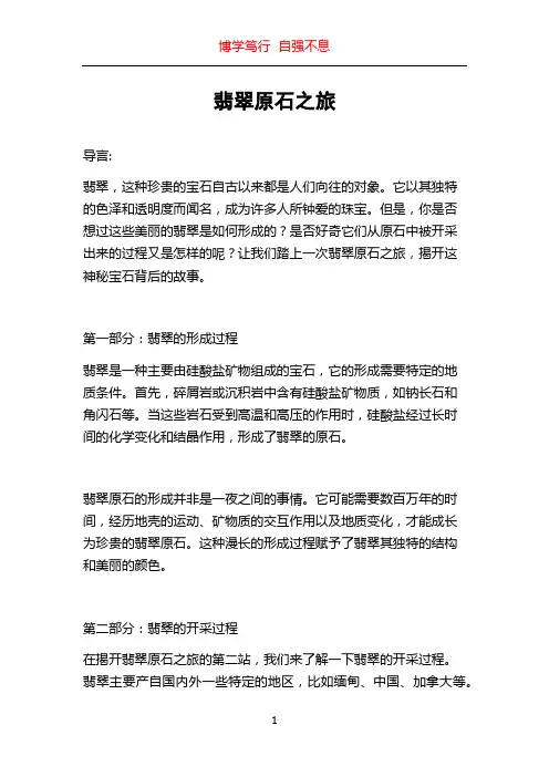 翡翠原石之旅