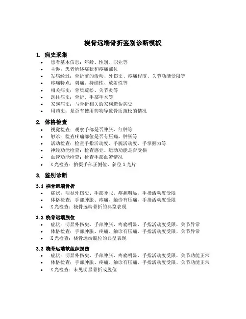 桡骨远端骨折鉴别诊断模板