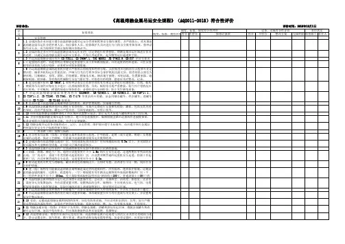 《高温熔融金属吊运安全规程》(AQ2011-2018)符合性评价