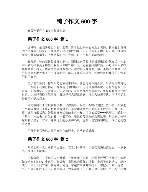 鸭子作文600字9