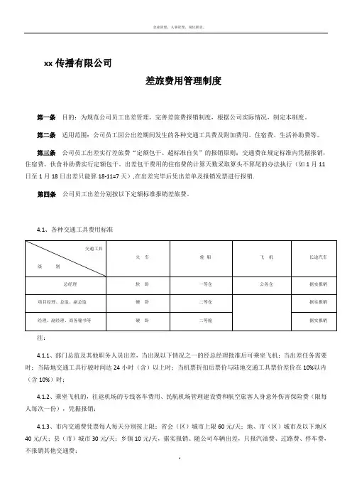 差旅费管理制度2014
