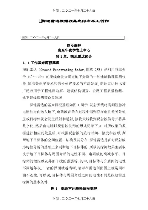 新型--探地雷达数据采集以及解释