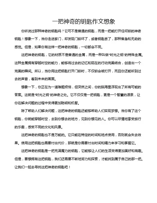 一把神奇的钥匙作文想象