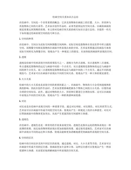 绘画空间关系知识点总结