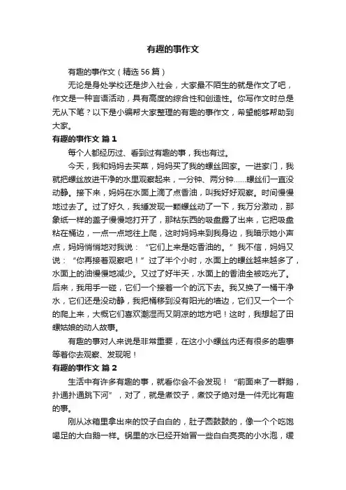有趣的事作文