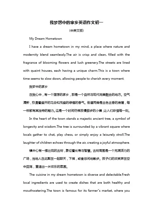 我梦想中的家乡英语作文初一