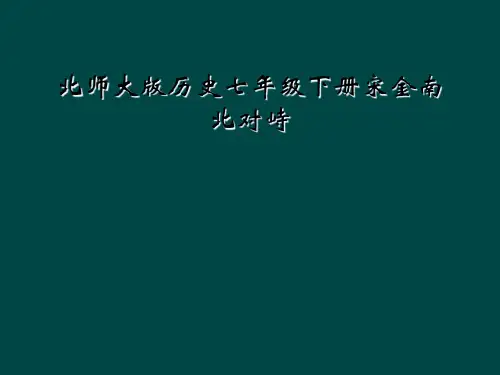 北师大版历史七年级下册宋金南北对峙