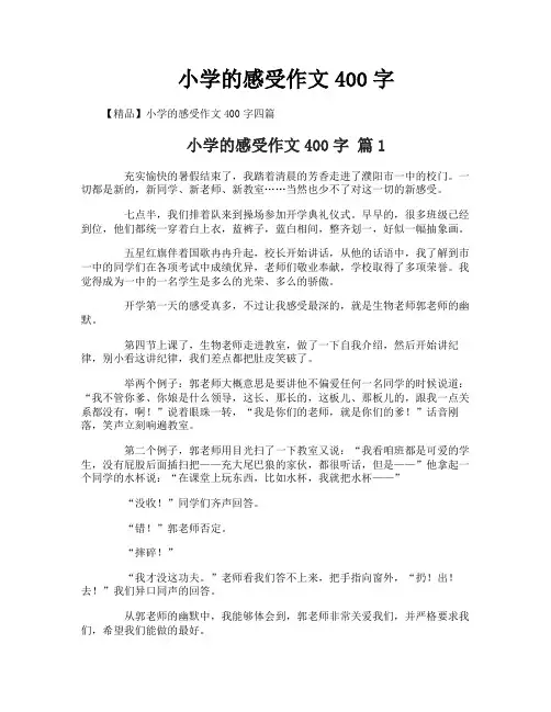 小学的感受作文400字