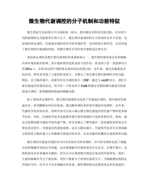 微生物代谢调控的分子机制和功能特征