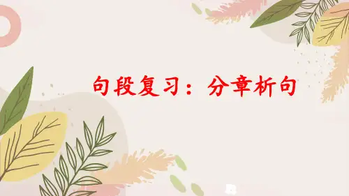 统编版五年级语文下册总复习——句段：分章析句、稀章绘句
