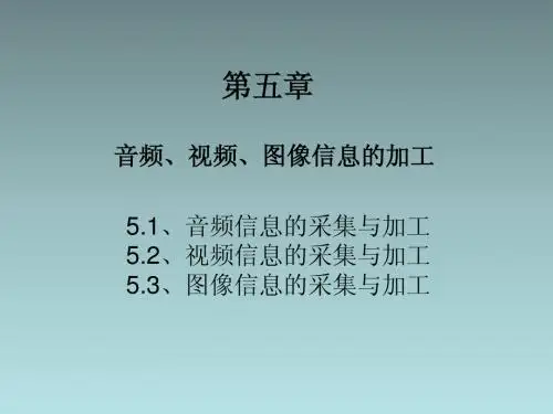 第五章 音频、视频、图像信息的加工