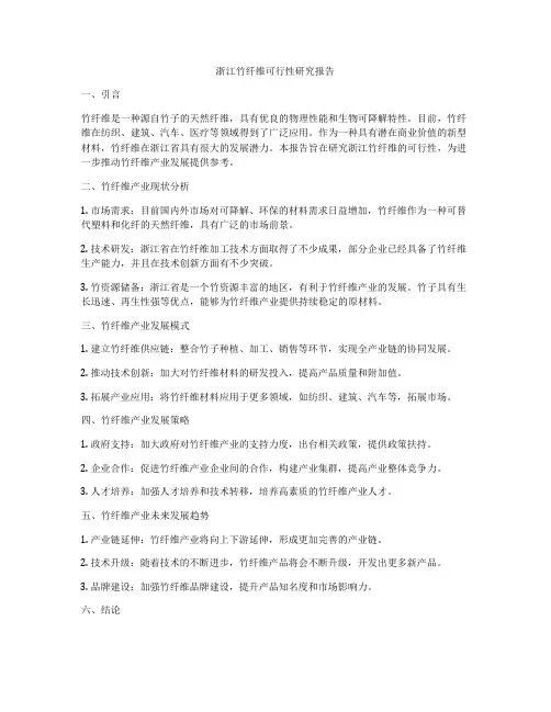 浙江竹纤维可行性研究报告