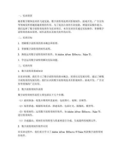 数字流特效处理实训报告