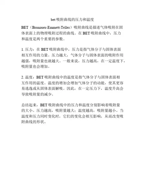 bet吸附曲线的压力和温度