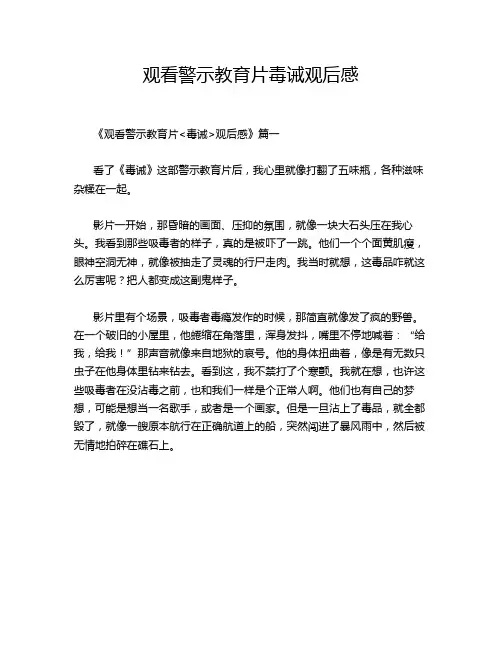 观看警示教育片毒诫观后感
